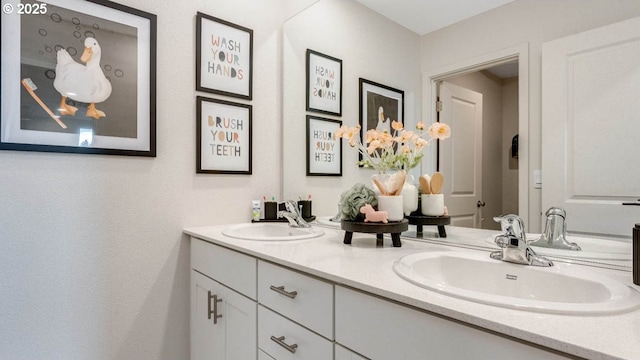 bathroom with double vanity