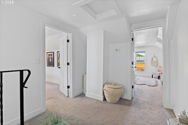 8007 N Hudson St, Portland, OR 97203 - hallway with carpet flooring and attic access