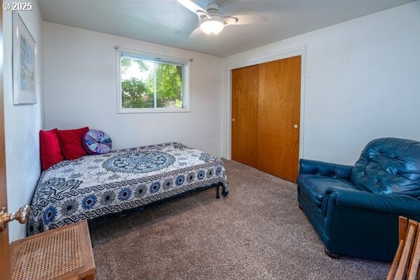 855 E 39th Ave, Eugene, OR 97405 - bedroom with carpet and a ceiling fan