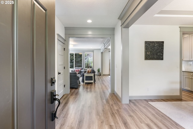 19294 Boulder Run Ct, Oregon City, OR 97045 - entryway featuring light wood-style flooring and recessed lighting
