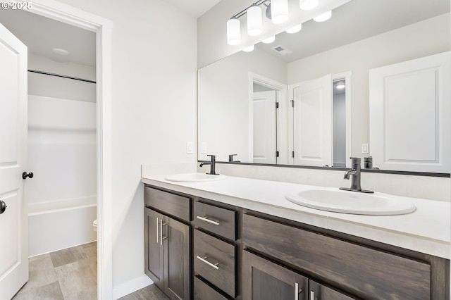 21190 SW Ortiz Ln, Beaverton, OR 97003 - full bathroom featuring shower / washtub combination, visible vents, a sink, and double vanity