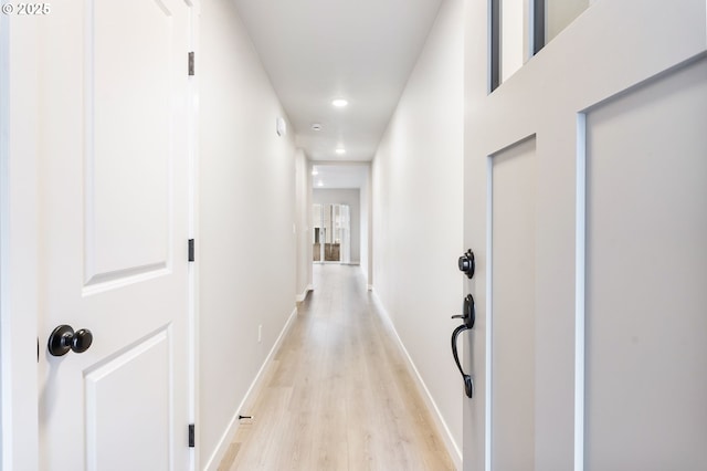 21190 SW Ortiz Ln, Beaverton, OR 97003 - corridor with baseboards, recessed lighting, and light wood-style floors