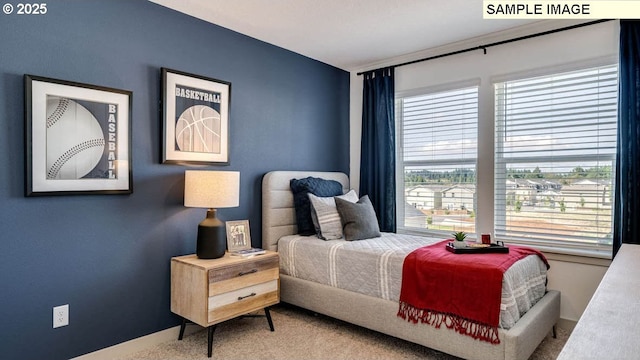 bedroom featuring carpet flooring