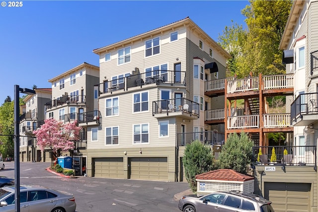 view of property featuring a garage