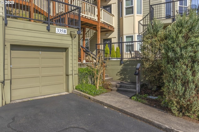 garage with driveway