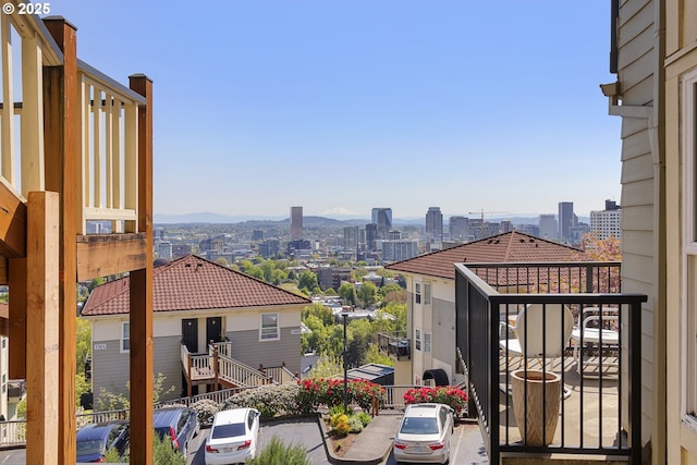 balcony with a view of city