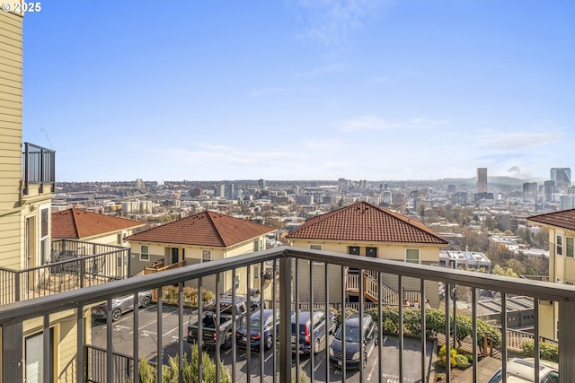 balcony with a city view