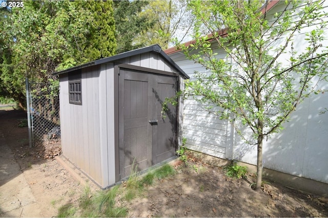 view of shed