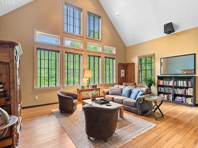 33901 Merrill Creek Rd, Deer Island, OR 97054 - living area with high vaulted ceiling, light wood finished floors, and baseboards
