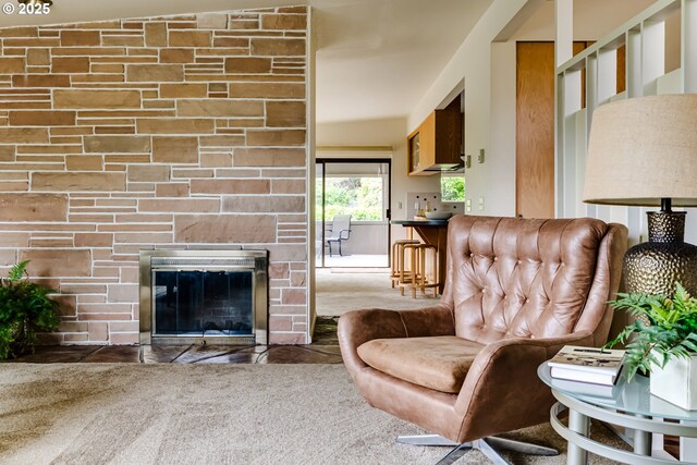 495 W 27th Ave, Eugene, OR 97405 - tiled living room with a fireplace