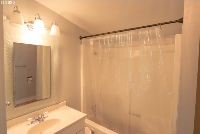 58798 Fairview Rd, Coquille, OR 97423 - full bathroom with shower / bath combo with shower curtain, vanity, and toilet