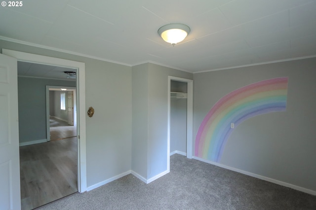 58798 Fairview Rd, Coquille, OR 97423 - empty room with baseboards, crown molding, and carpet floors