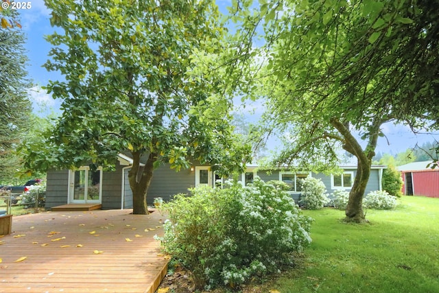 58798 Fairview Rd, Coquille, OR 97423 - wooden terrace featuring a yard