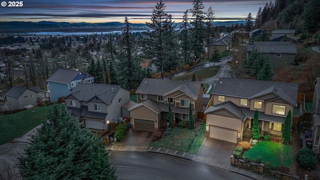 drone / aerial view with a residential view