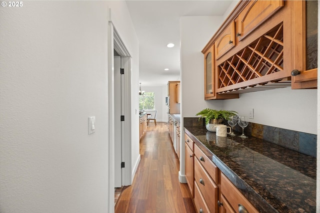 12988 NW Tigon Ln, Portland, OR 97229 - indoor dry bar featuring wood finished floors and recessed lighting