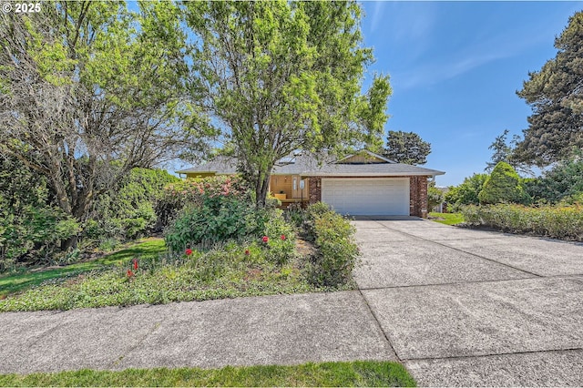 15911 NE 29th Ave, Ridgefield, WA 98642 - view of property hidden behind natural elements with an attached garage, brick siding, and concrete driveway