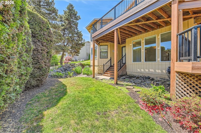 15911 NE 29th Ave, Ridgefield, WA 98642 - view of grassy yard featuring a deck