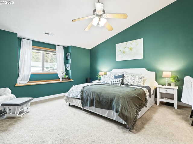 37388 SE Olson St, Sandy, OR 97055 - bedroom featuring lofted ceiling, carpet flooring, and ceiling fan