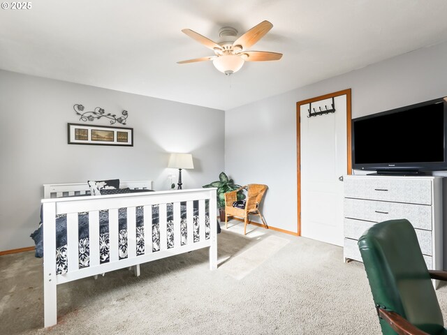 37388 SE Olson St, Sandy, OR 97055 - carpeted bedroom with baseboards and a ceiling fan