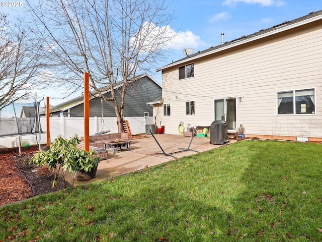 37388 SE Olson St, Sandy, OR 97055 - back of house with a trampoline and a patio area