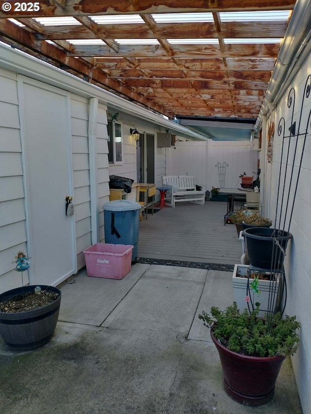 view of patio with a pergola