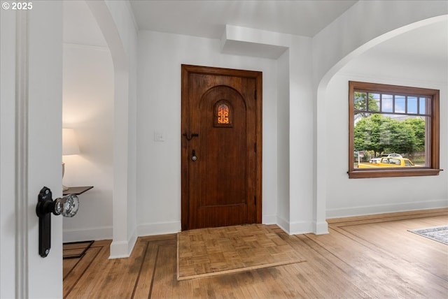 4004 N Montana Ave, Portland, OR 97227 - entryway with arched walkways and wood finished floors