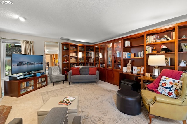 16165 NW Blueridge Dr, Beaverton, OR 97006 - carpeted living room with a textured ceiling
