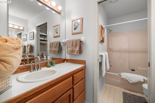 16165 NW Blueridge Dr, Beaverton, OR 97006 - bathroom featuring  shower combination, vanity, and tile patterned floors