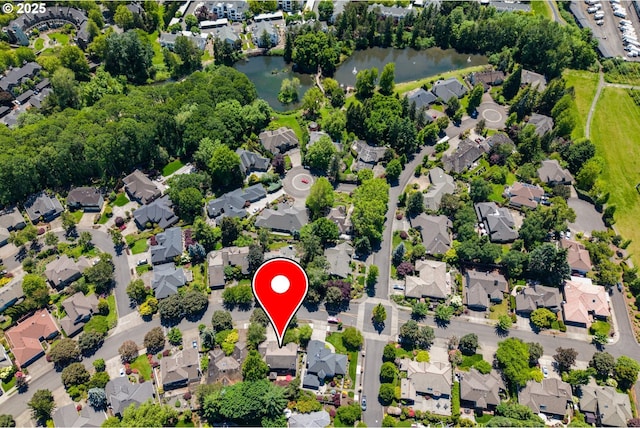 16165 NW Blueridge Dr, Beaverton, OR 97006 - aerial view of property's location with a nearby body of water and nearby suburban area