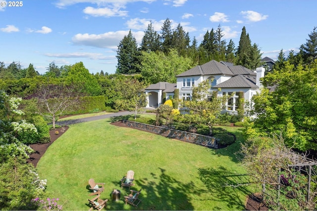 view of grassy yard