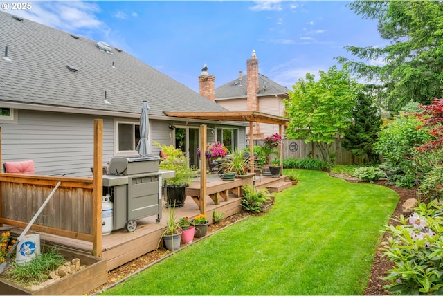180 NE 29th Dr, Gresham, OR 97030 - rear view of house featuring a wooden deck and roof with shingles