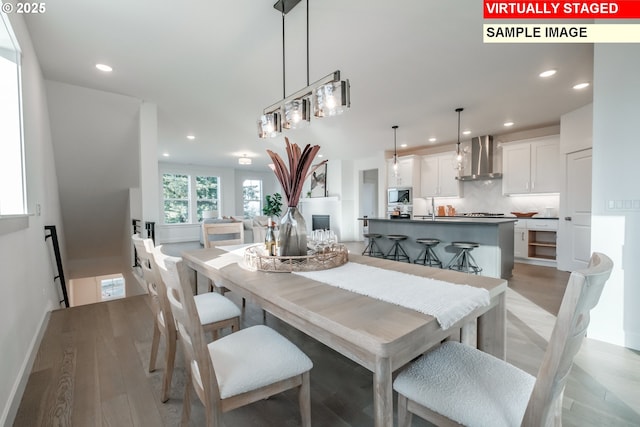 22987 Bland Cir, West Linn, OR 97068 - dining area featuring recessed lighting and light wood-style floors