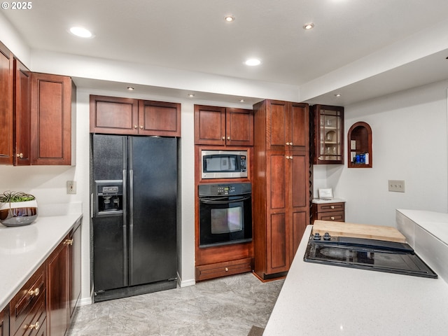 kitchen with black appliances