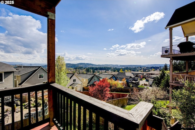 balcony featuring a residential view