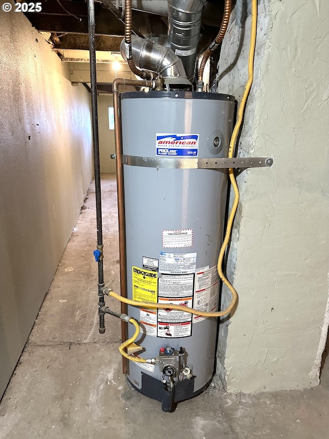 utilities featuring gas water heater