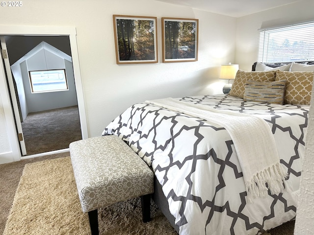 bedroom with carpet floors and multiple windows