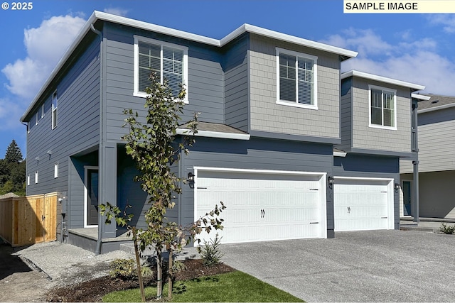 view of front of property featuring a garage