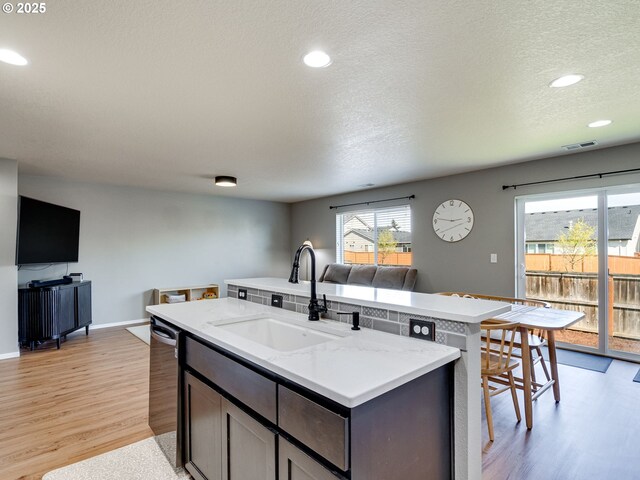 11411 NE 131st Pl, Vancouver, WA 98682 - kitchen featuring visible vents, a sink, an island with sink, light wood-style floors, and stainless steel dishwasher