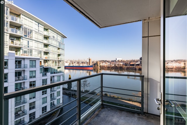 balcony with a water view