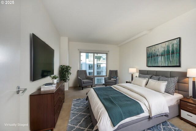 view of carpeted bedroom