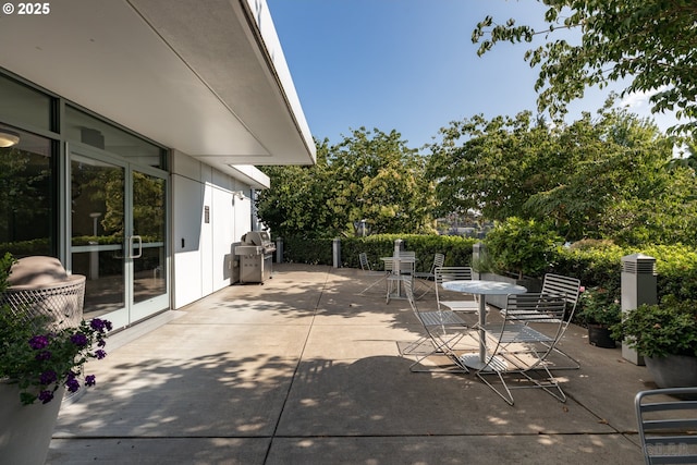 view of patio / terrace featuring a grill