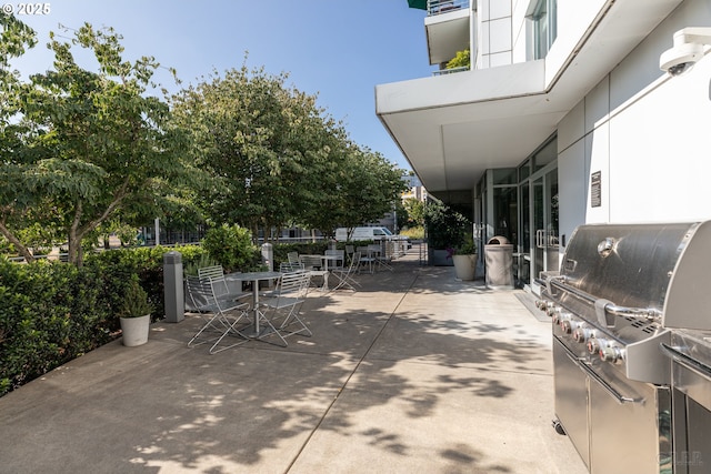 view of patio featuring area for grilling