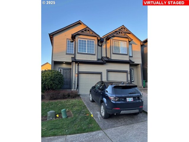 view of front of house with a garage