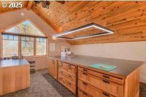 52995 Riverview Dr, La Pine, OR 97739 - kitchen with wooden ceiling