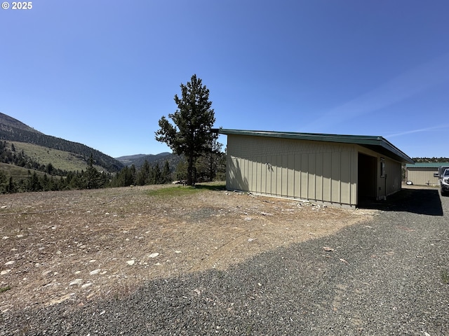 exterior space with a mountain view