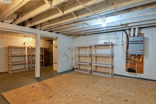 basement featuring water heater