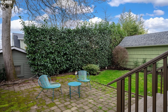 view of yard featuring a patio