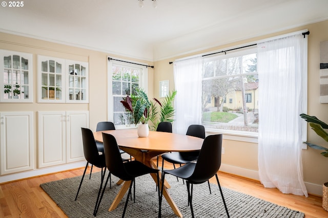 dining area featuring light hardwood / wood-style floors