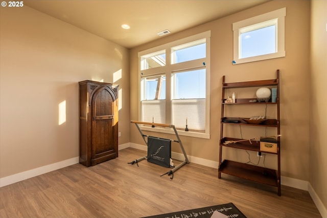 misc room featuring light hardwood / wood-style flooring