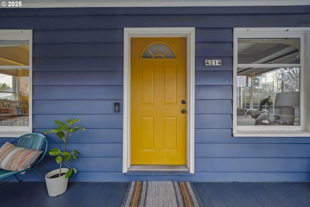 view of doorway to property